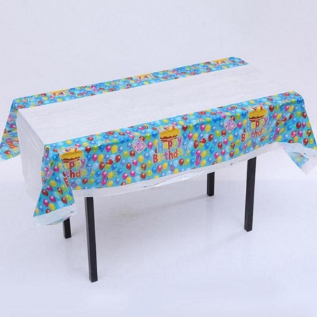 Скатертина Happy Birthday (блакитний)